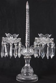 VINTAGE WATERFORD CRYSTAL DOUBLE ARM CANDELABRA