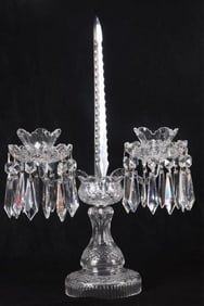 VINTAGE WATERFORD CRYSTAL DOUBLE ARM CANDELABRA