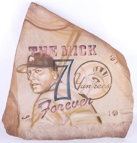 MICKEY MANTLE SANDSTONE CARVING BY LONGORDO