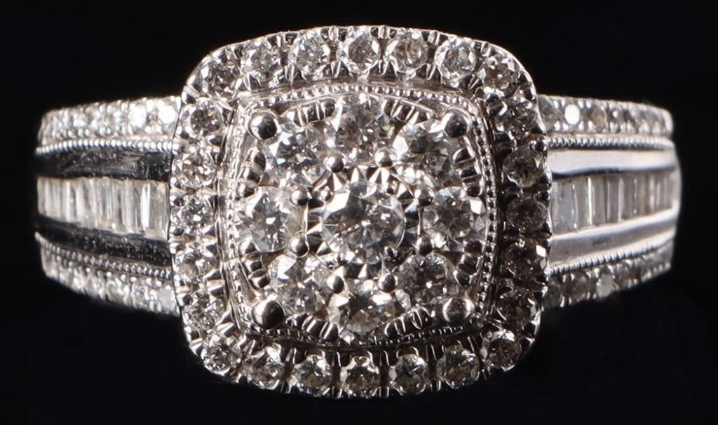 10K WHITE GOLD TYPE IIA DIAMOND LADIES RING (1 of 4)
