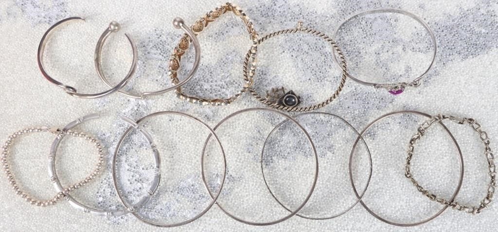 STERLING SILVER BRACELETS - LOT OF 12 (1 of 5)