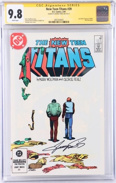 NEW TEEN TITANS #39 SIGNED BY GEORGE PEREZ CGC 9.8 (1 of 4)