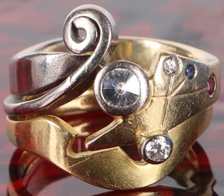 0.26CTW 18K YELLOW/WHITE GOLD LADIES RING DIAMONDS