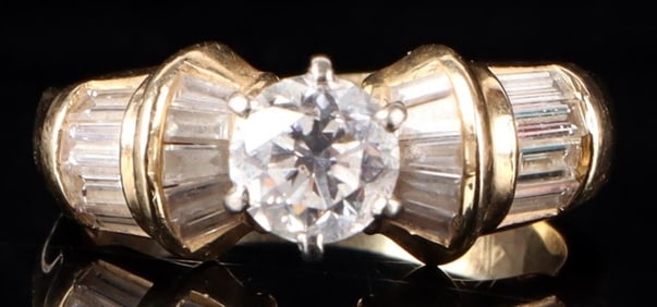 0.83CTW DIAMOND TRELLIS ENGAGEMENT RING IN 14K