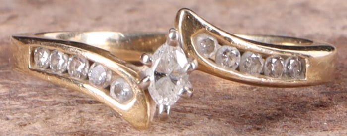 DAINTY 14K YELLOW GOLD DIAMOND ENGAGEMENT RING