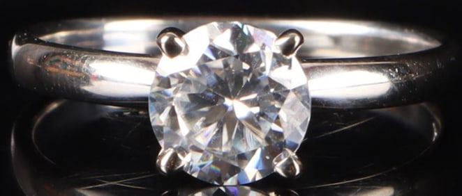 14K WHITE GOLD MOISSANITE SOLITAIRE LADIES RING