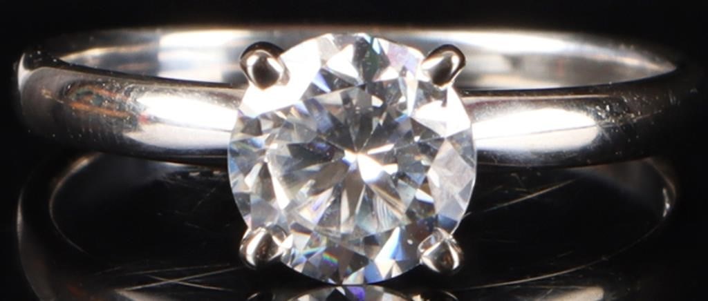14K WHITE GOLD MOISSANITE SOLITAIRE LADIES RING (1 of 4)