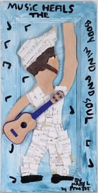 MARY L. PROCTOR 'MUSIC HEALS' ASSEMBLAGE ON DOOR