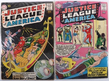 EARLY JUSTICE LEAGUE COMICS SILVER AGE LOT OF TWO