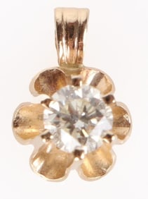 0.35CT ROUND DIAMOND 14K YELLOW GOLD PENDANT
