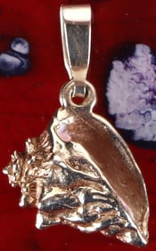 14K YELLOW GOLD CONCH SHELL LADIES PENDANT