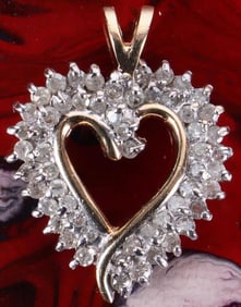 ~0.5CTW DIAMOND OPEN HEART LADIES PENDANT