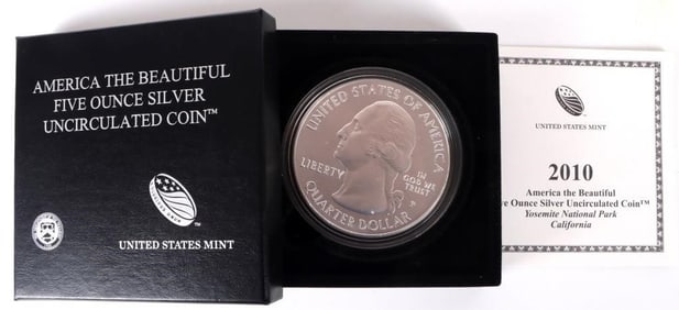 FINE SILVER 5 OZT 2010 AMERICA THE BEAUTIFUL COIN