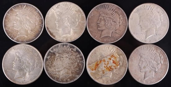 ASSORTED 90% SILVER MORGAN DOLLARS - (8)