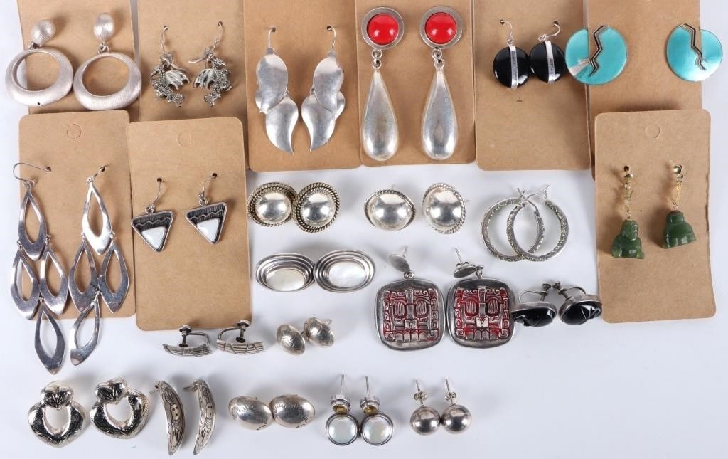 STERLING SILVER LADIES ASSORTED EARRINGS (34) (1 of 4)