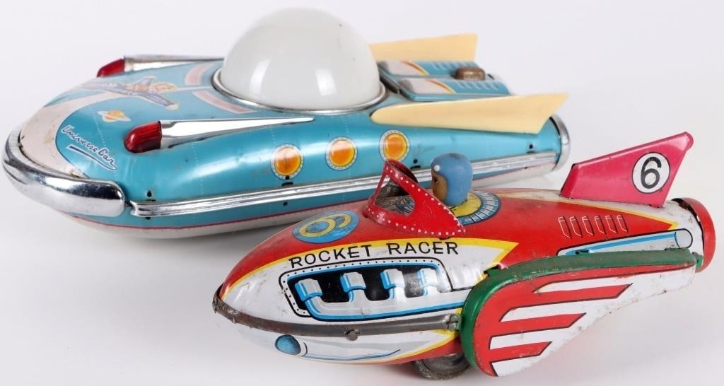 VINTAGE TIN CAR TOYS ROCKET RACER & UNIVERSE CAR (1 of 7)