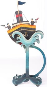 VINTAGE AUTHENTIC METAL PANAMA SHIP PENDULUM TOY