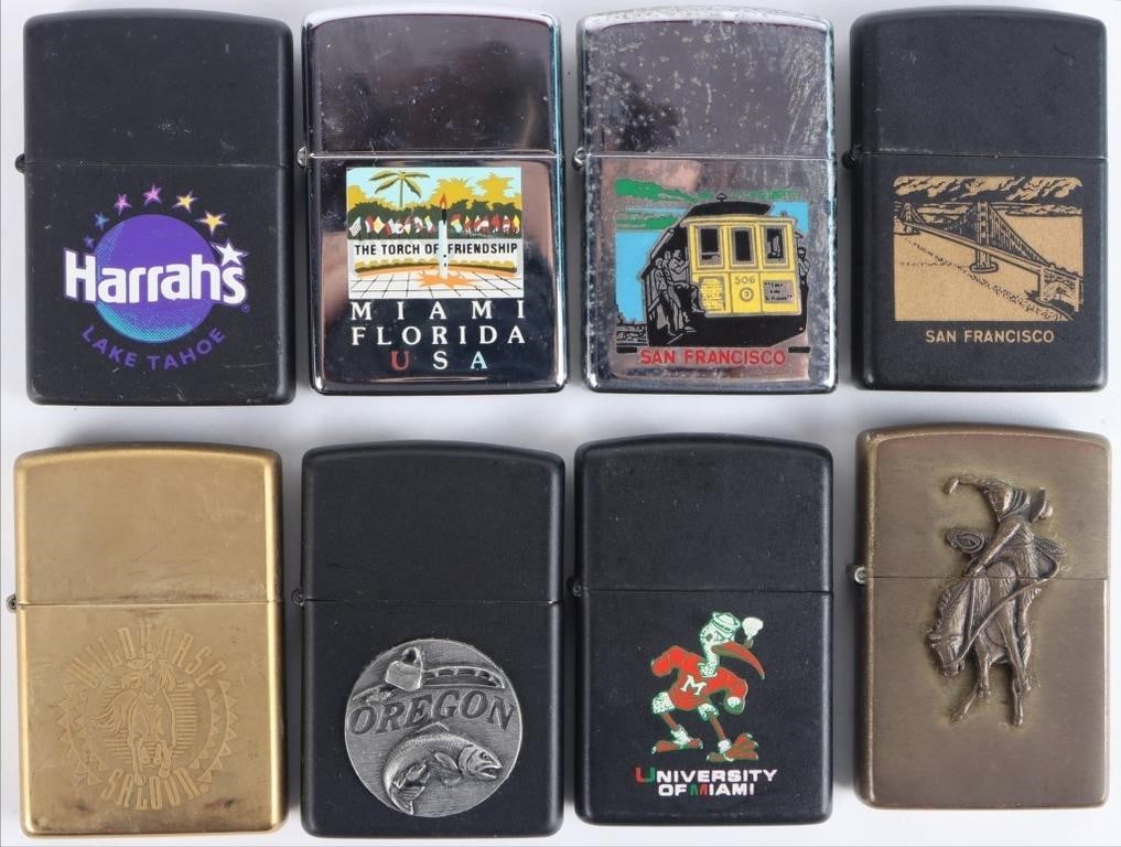 VINTAGE ZIPPO TRAVEL LIGHTERS FRISCO MIAMI (8) (1 of 6)