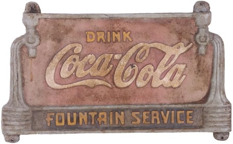 1930'S COCA-COLA CAST IRON BENCH SIGN
