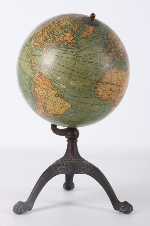 ANTIQUE 8' J.L HAMMETT TERRESTRIAL WORLD GLOBE (1 of 7)