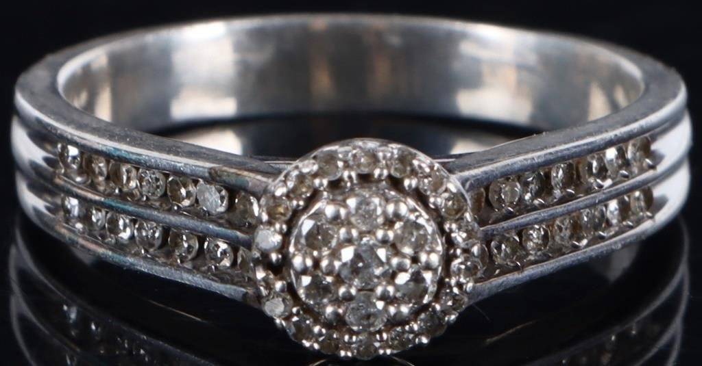 0.87CTW DIAMOND STERLING SILVER LADIES RING (1 of 3)