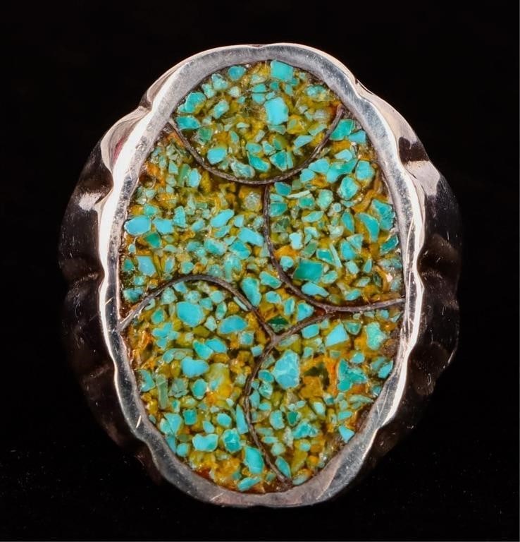 SOUTHWEST STYLE STERLING SILVER TURQUOISE RING (1 of 3)