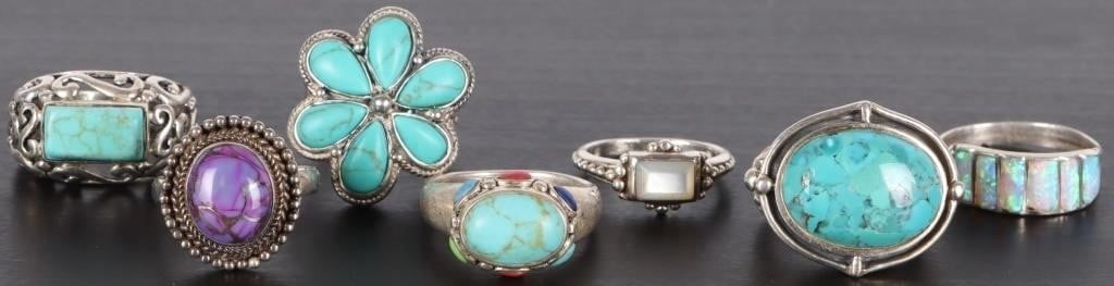 SW STYLE STERLING SILVER LADIES RINGS (7) (1 of 4)
