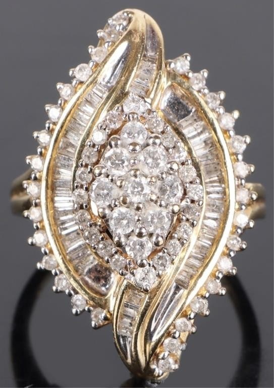 2.88CTW DIAMOND 10K YELLOW GOLD LADIES RING (1 of 3)