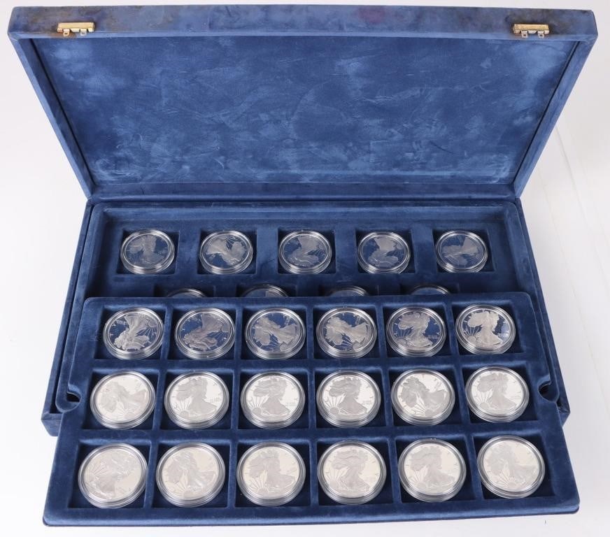FINE SILVER PROOF EAGLES 1986-2024 NEAR COMPLETE (1 of 5)