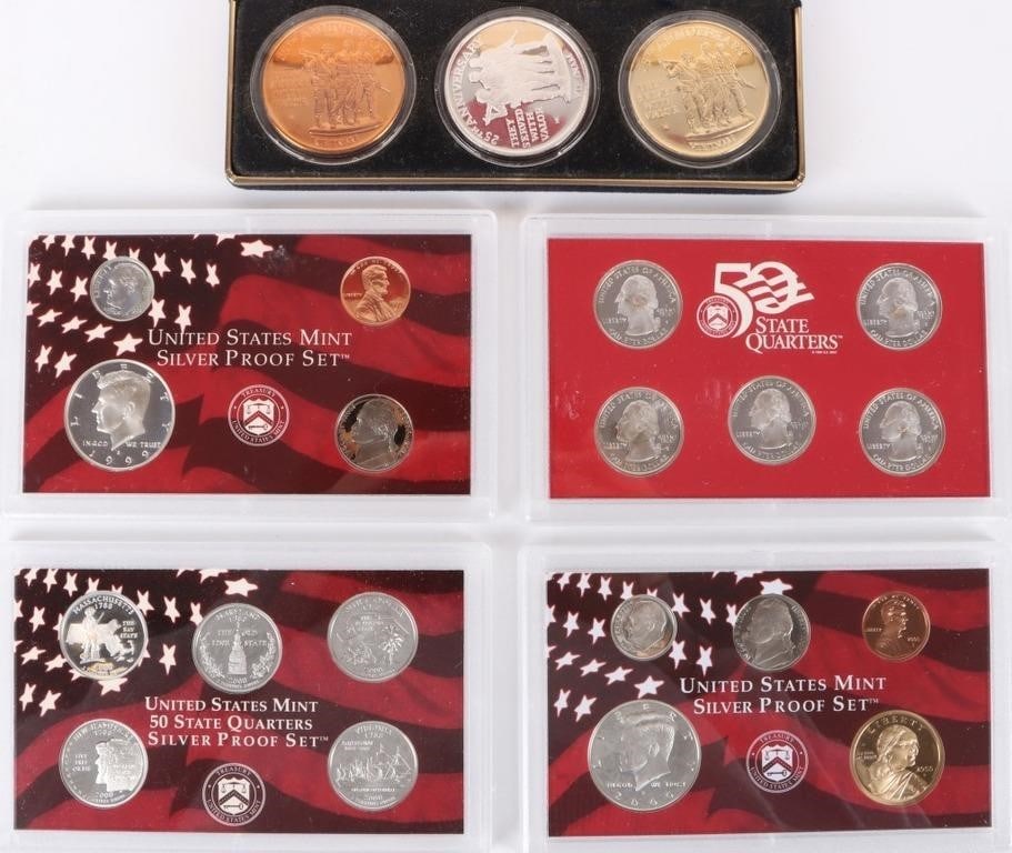 FINE SILVER ASSORTED U.S. PROOF COIN SETS - (3) (1 of 7)