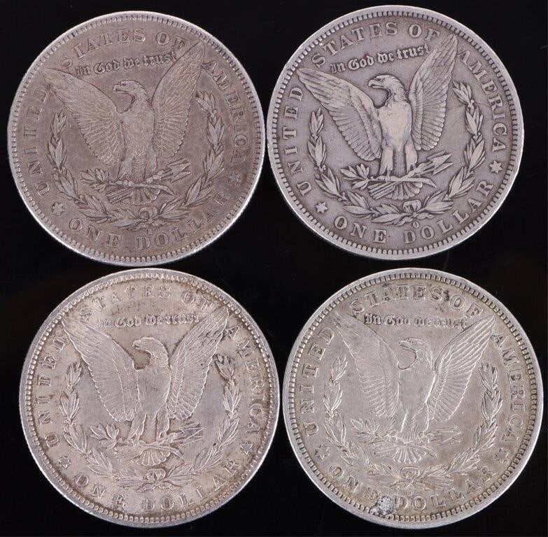 ASSORTED 90% SILVER MORGAN DOLLARS - (8) - 3