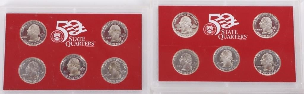 ASSORTED U.S. 90% SILVER PROOF SETS 2000-2004 -(5) - 3