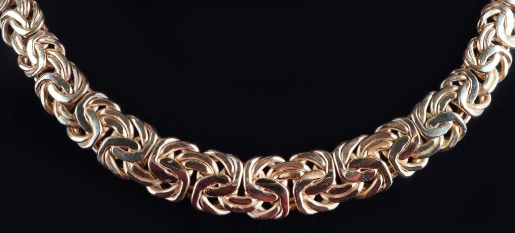 14K YELLOW GOLD BYZANTINE LINK LADIES NECKLACE (1 of 4)