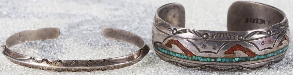 J. NEZZIE & GP SIGNED NAVAJO STERLING BRACELETS (1 of 5)