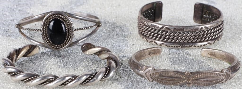 SOUTHWEST STERLING SILVER HANDMADE BRACELETS (1 of 5)