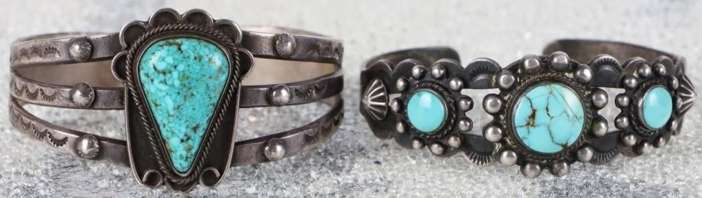 STERLING SILVER TURQUOISE SOUTHWEST BRACELETS (1 of 5)