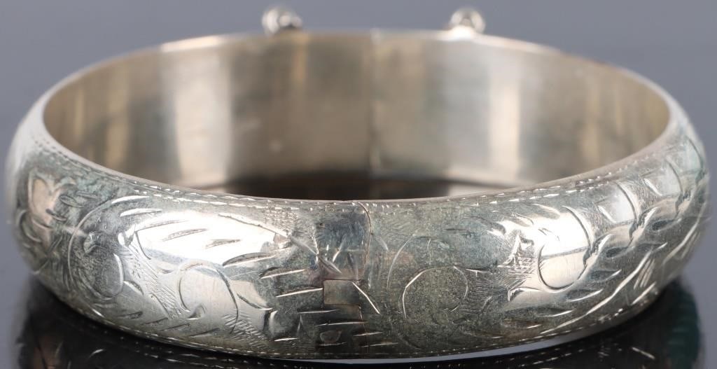 ANTIQUE STERLING SILVER LADIES BRACELET FLORAL (1 of 3)