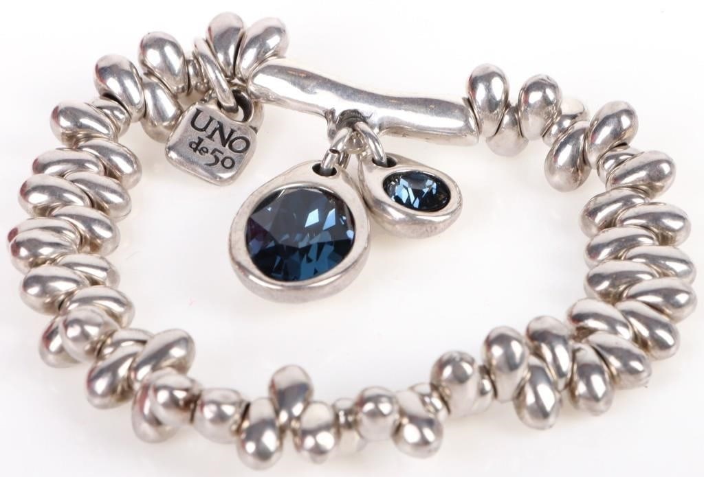 UNO DE 50 STERLING SILVER DESIGNER BEADED BRACELET (1 of 4)