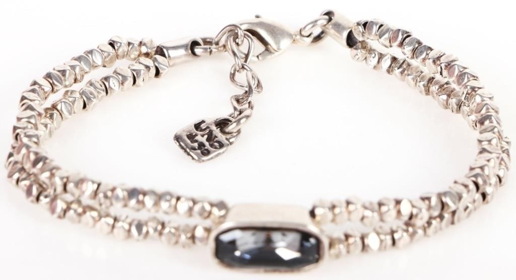 UNO DE 50 STERLING SILVER DESIGNER BEADED BRACELET (1 of 3)