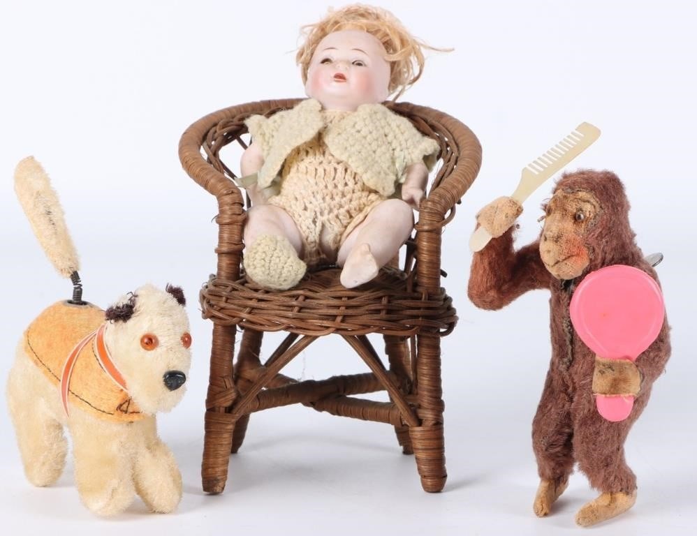 VINTAGE GERMAN & JAPAN TOY WIND UP BISQUE BABY (3) (1 of 4)