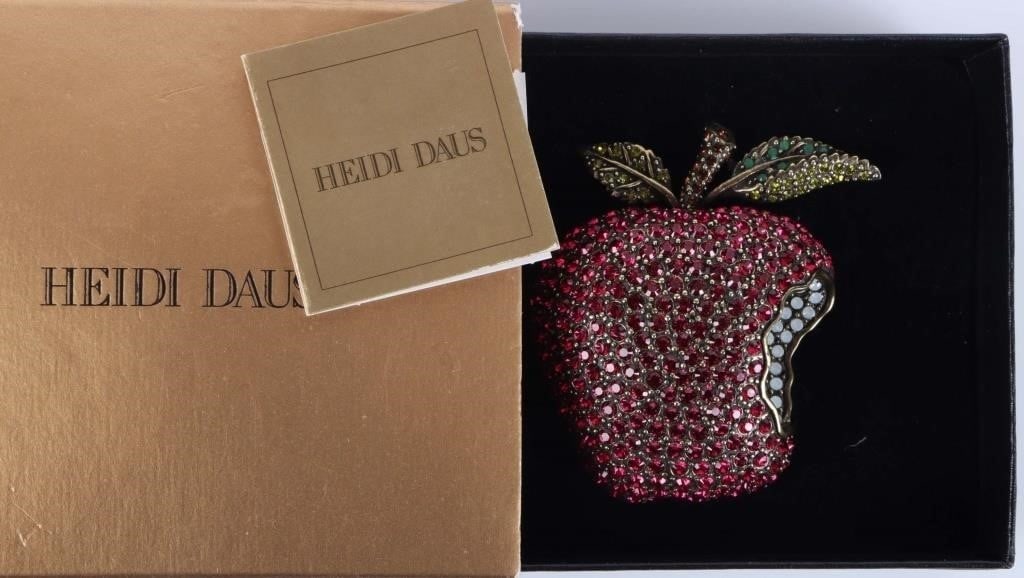 HEIDI DAUS FORBIDDEN FRUIT RED RHINESTONE APPLE (1 of 6)