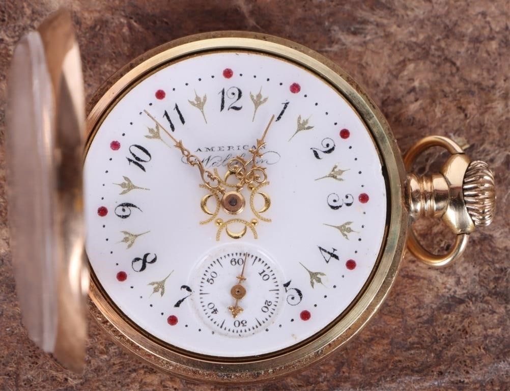 EXQUISITE 14K YELLOW GOLD WALTHAM POCKET WATCH (1 of 4)