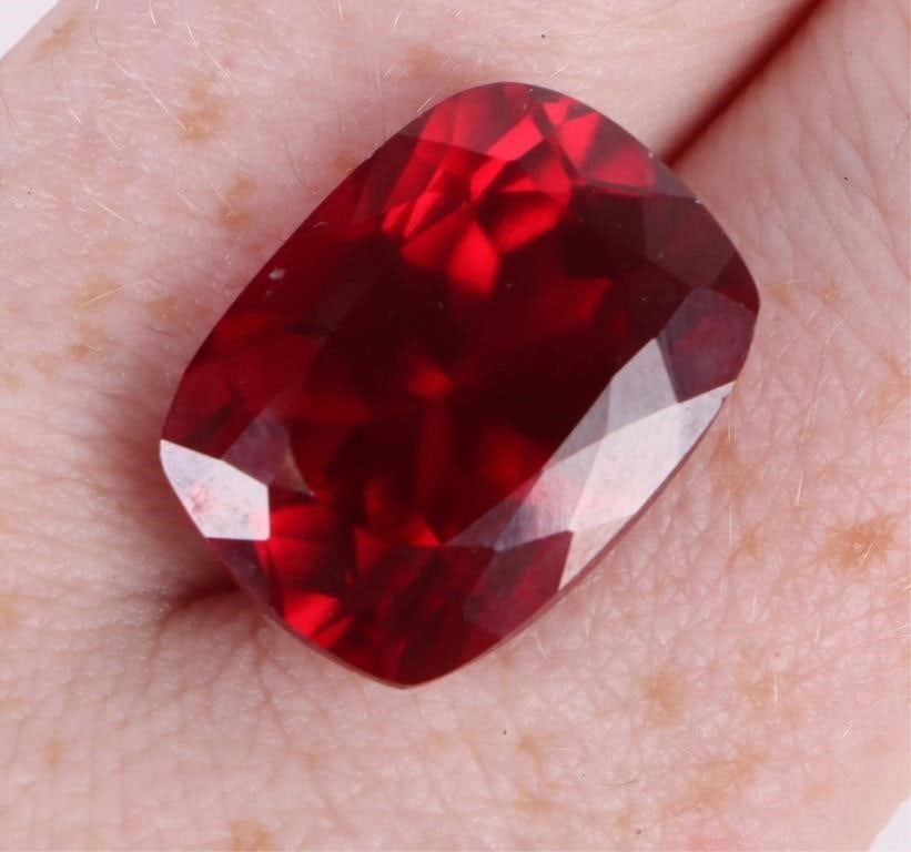 23.50CT LARGE CUSHION-CUT RED RUBY LOOSE GEMSTONE (1 of 4)