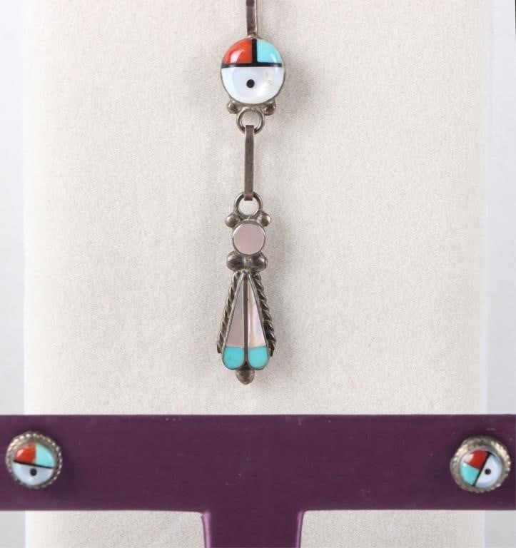 STERLING SOUTHWEST INSET STONE MATCHING SET (1 of 4)