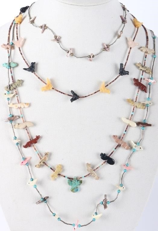NATIVE AMERICAN STONE ZUNI FETISH LADIES NECKLACES (1 of 5)