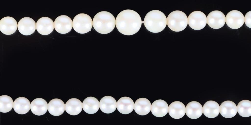 14K & 10K GOLD CLASP GENUINE PEARL NECKLACE (2) (1 of 6)