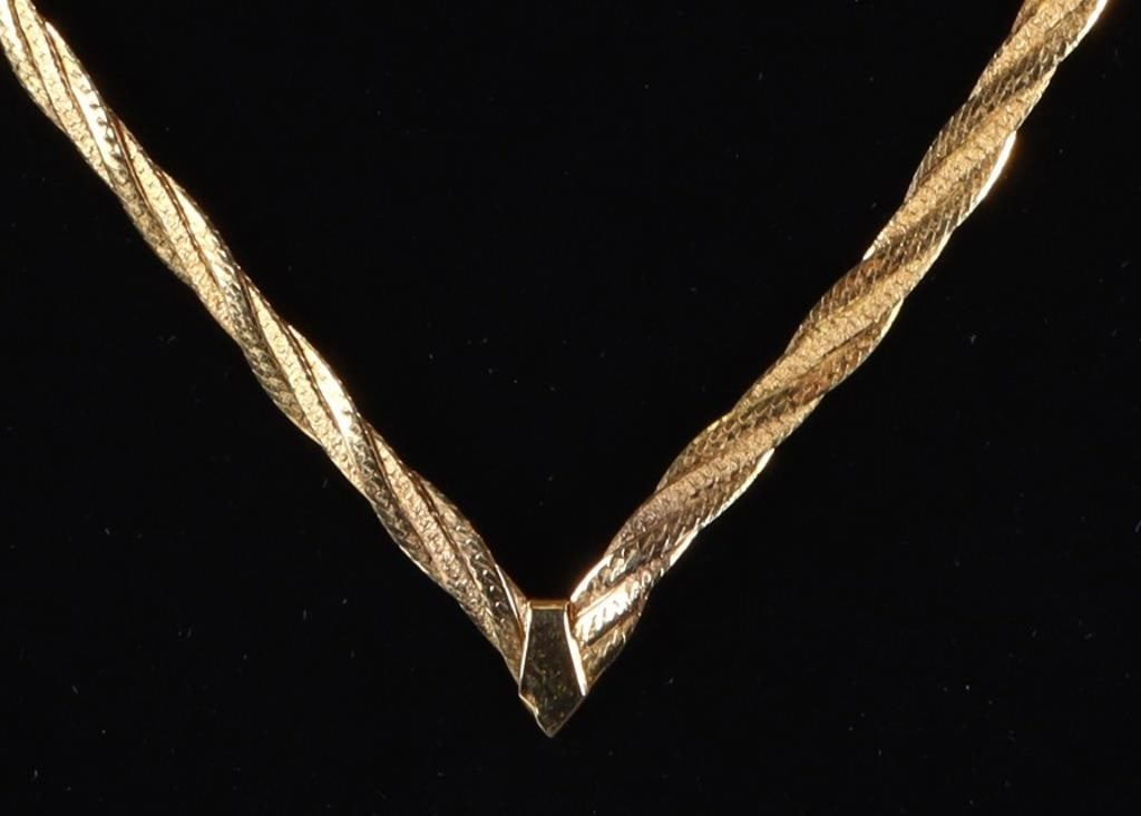 14K YELLOW GOLD FLAT ROPE CHAIN ITALIAN NECKLACE (1 of 3)