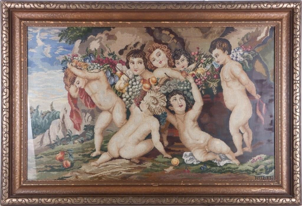 RUBENS FRUIT-GARLAND NEEDLEPOINT TAPESTRY REPLICA (1 of 6)