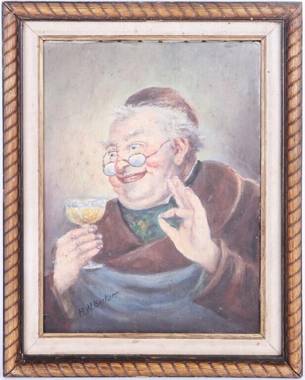 H.M BECKER 'THE MONK' ORIGINAL PAINTING SIGNED (1 of 5)