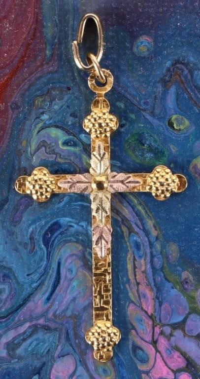 10K YELLOW GOLD LADIES CHRISTIAN CROSS PENDANT (1 of 2)